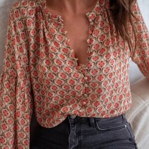 Floral Button-Down Blouse